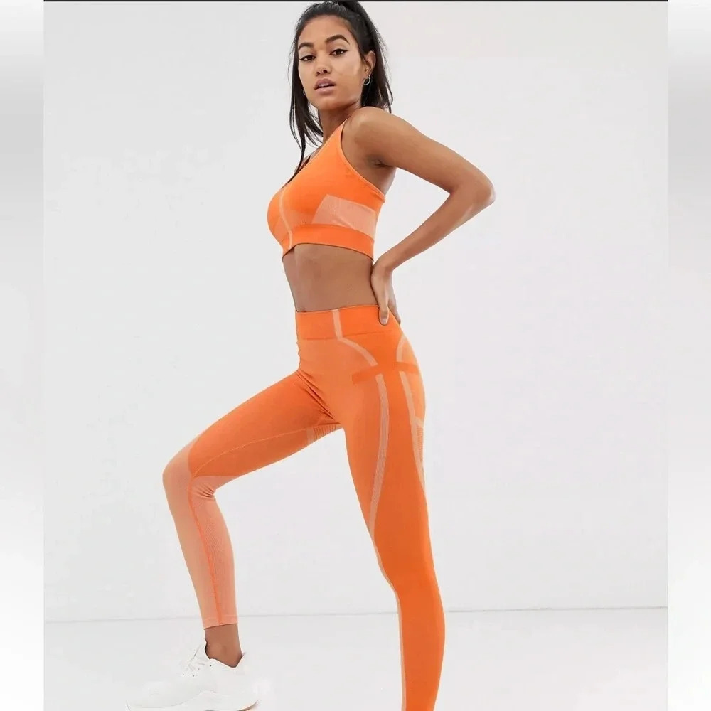 ASOS South Beach Seamless Gym Workout Set In Peach